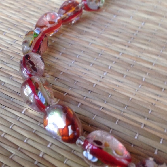 Murano Glass Italian Made Vintage Statement Runway Necklace 925 Signed - Picture 7 of 8